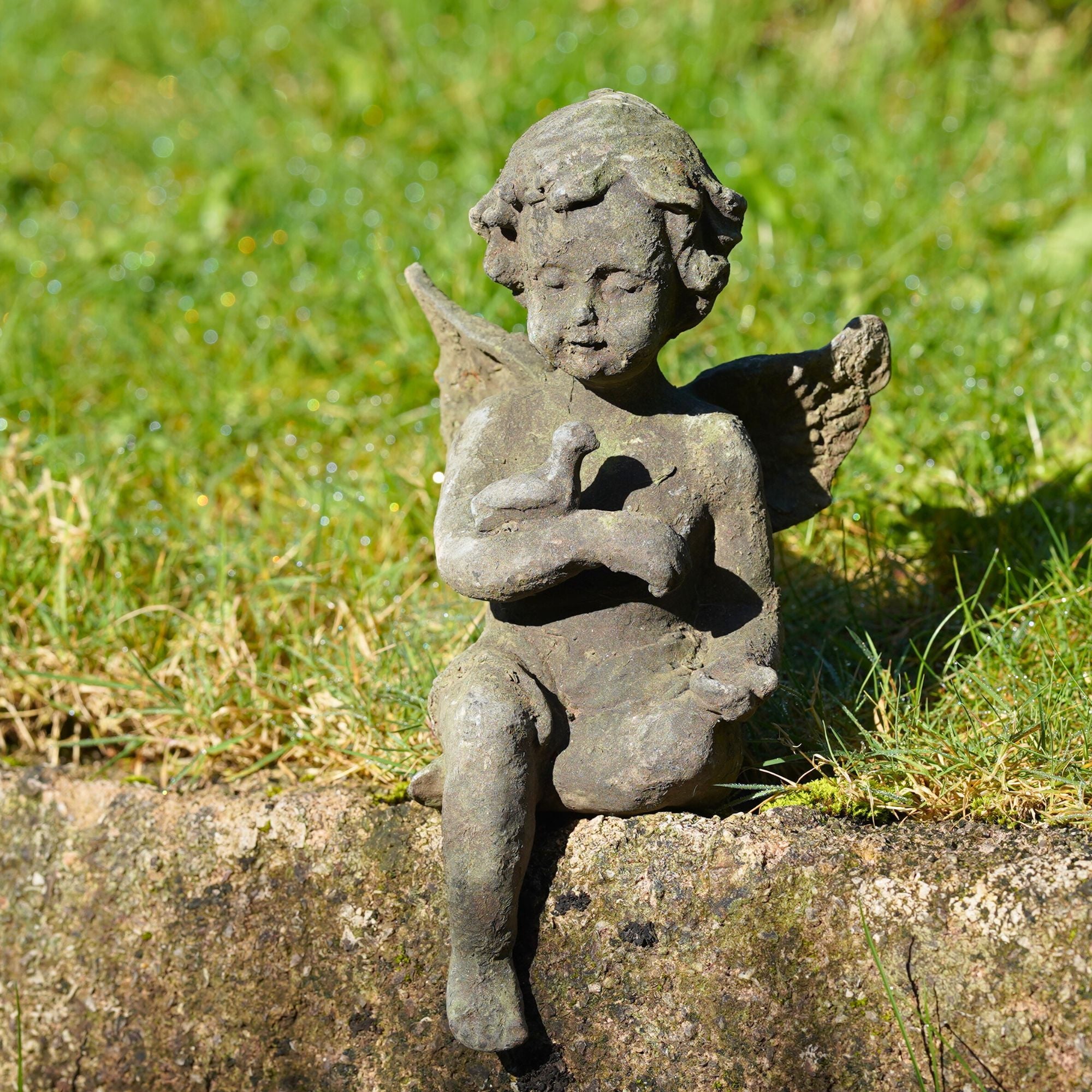 Cast Iron Sitting Cherub