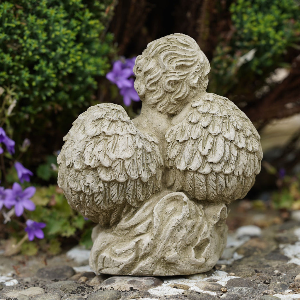 Tranquil Cherub Stone Garden Statue