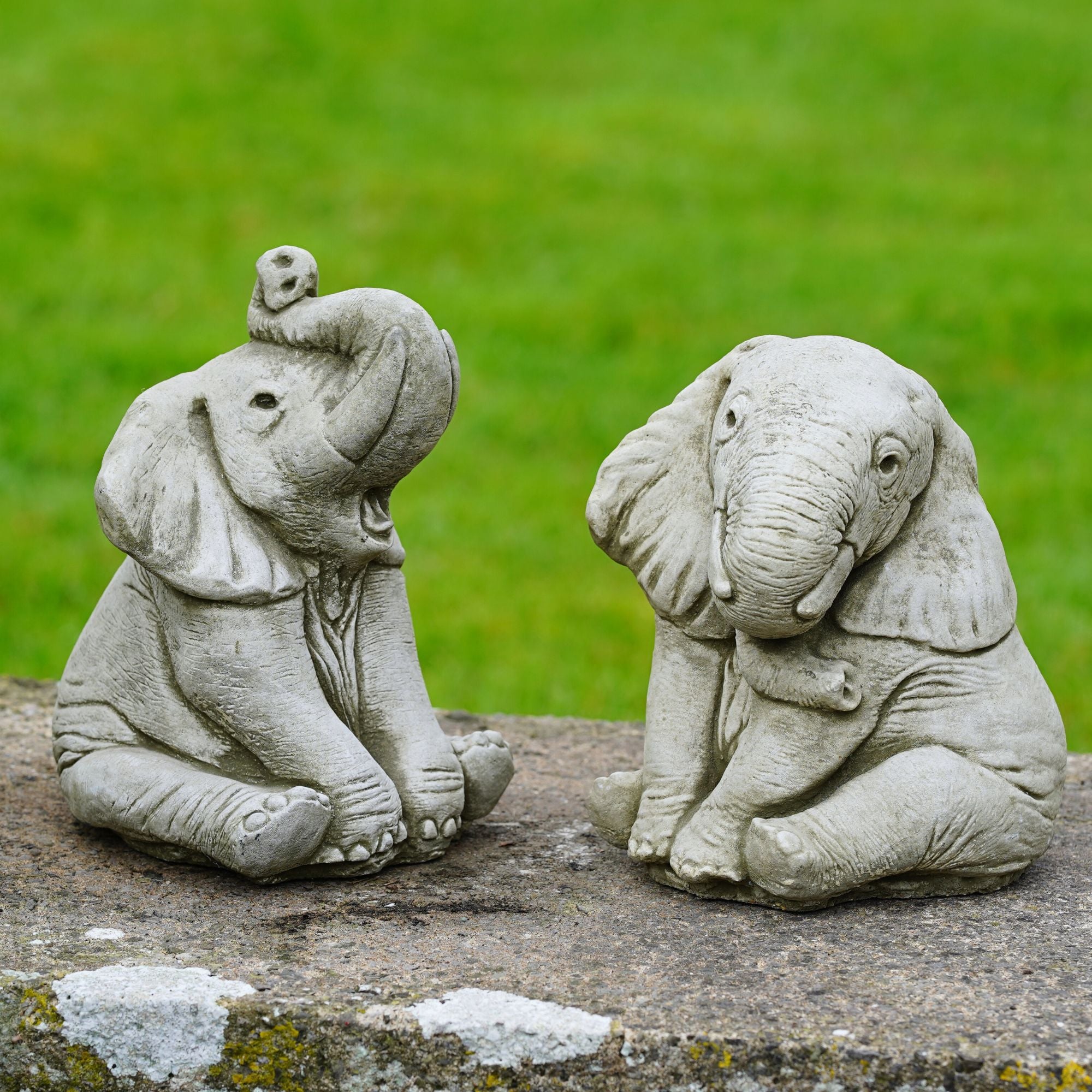 Elephant Stone Statue | Outdoor Garden Ornament