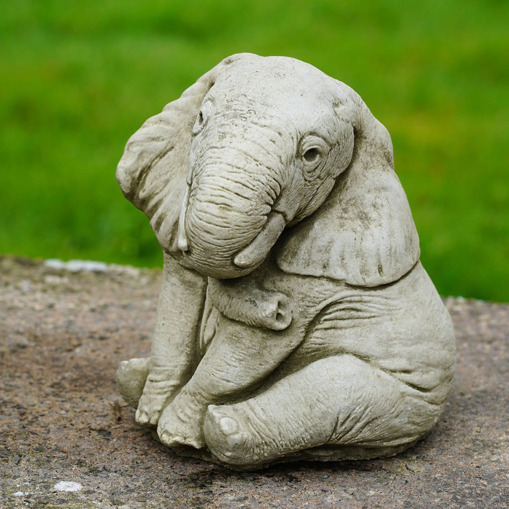 Elephant Stone Statue | Outdoor Garden Ornament