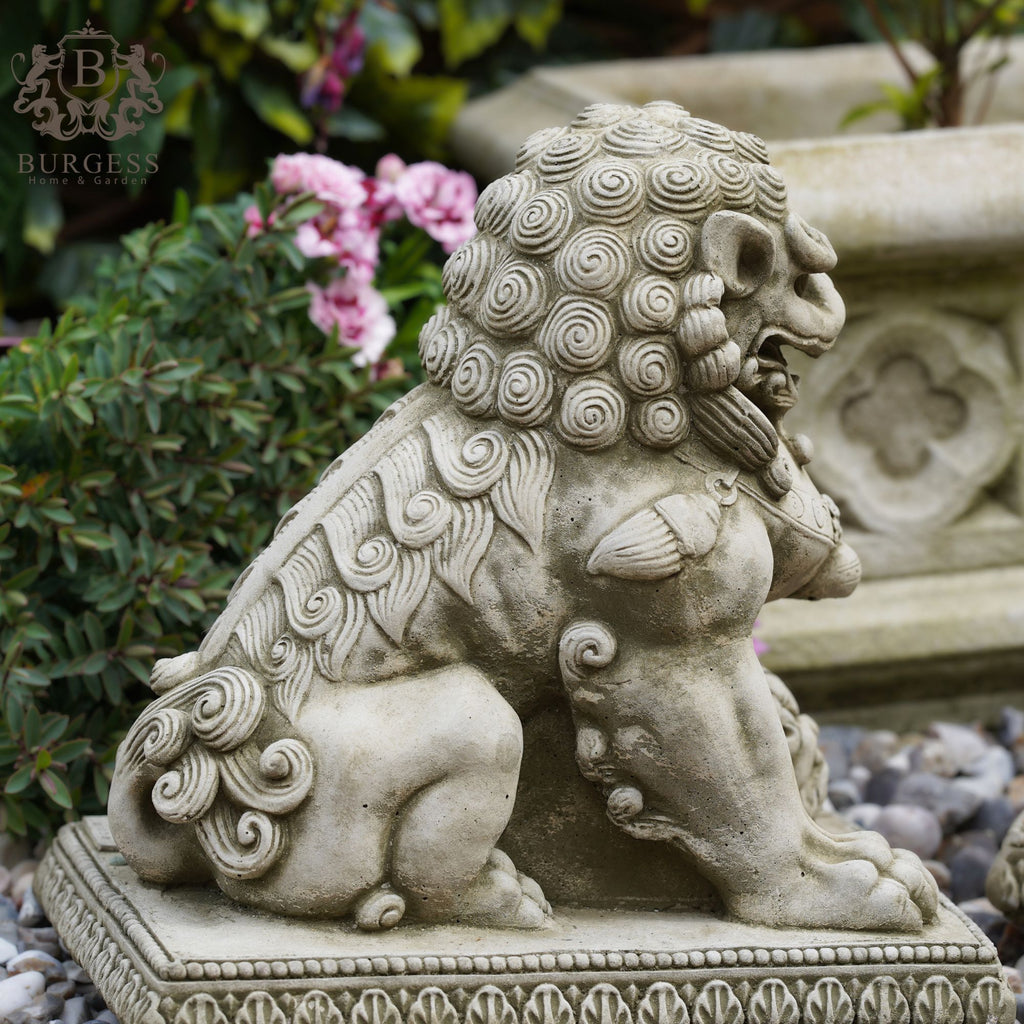 Pair of Foo Dog Stone Statues