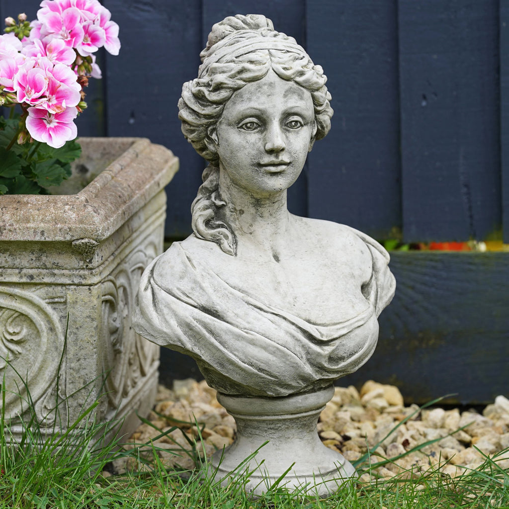 French Maid Bust Stone Statue