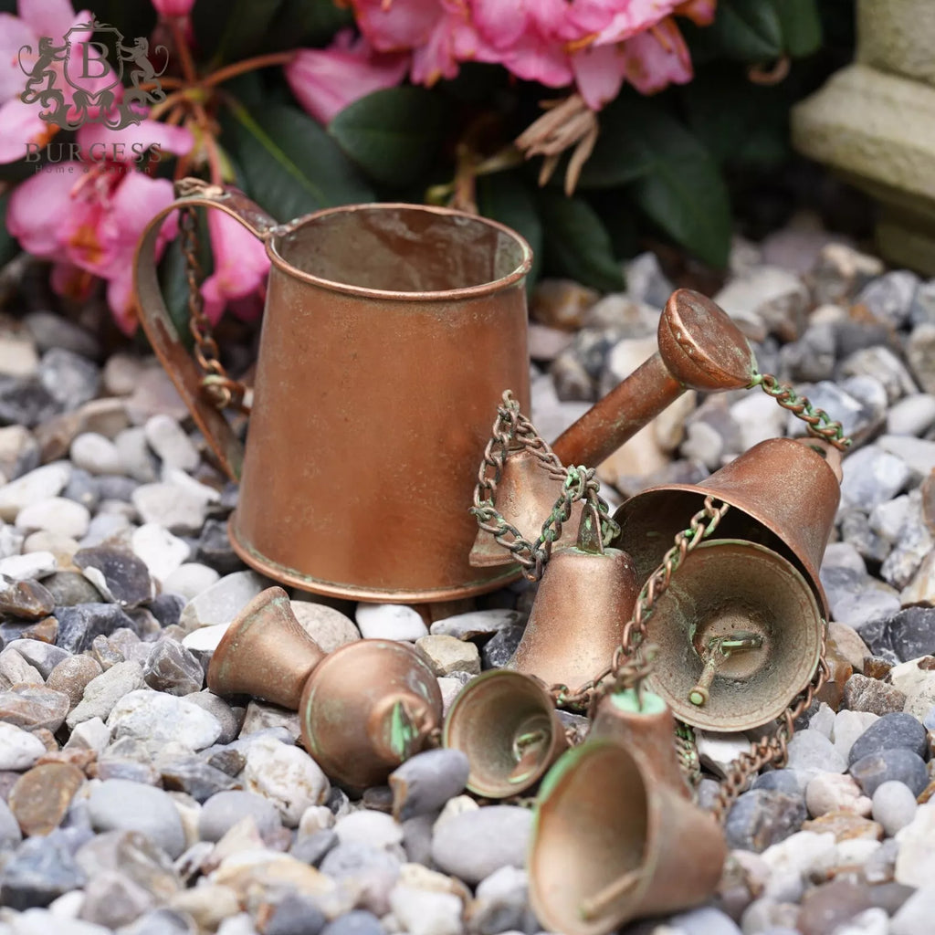Galvanised Metal Watering Can Wind Chimes