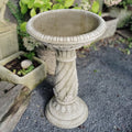 Large Barley Twist Stone Birdbath