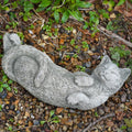 Laying Cat Stone Garden Statue | Kitten Ornament & Pet Memorial
