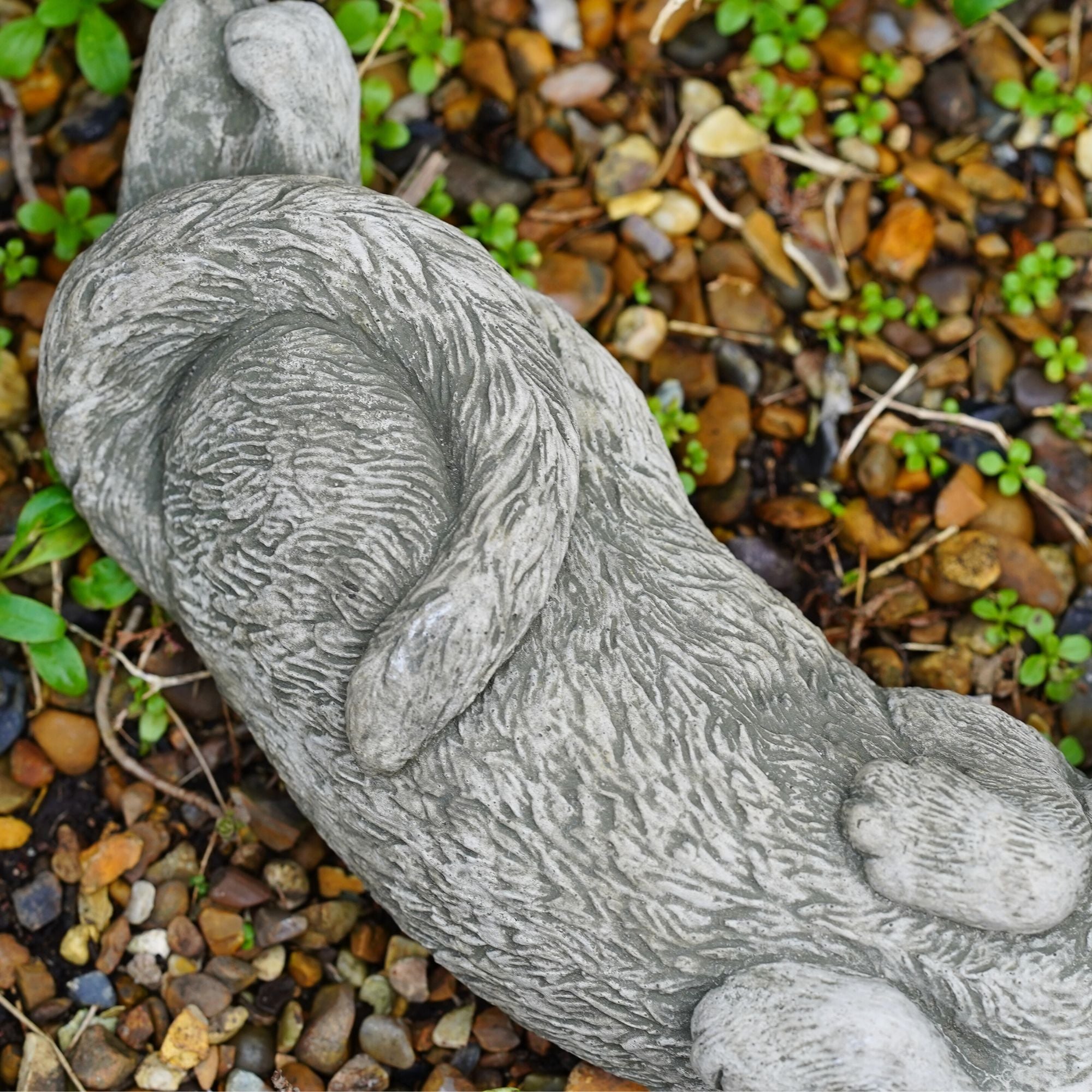 Laying Cat Stone Garden Statue | Kitten Ornament & Pet Memorial