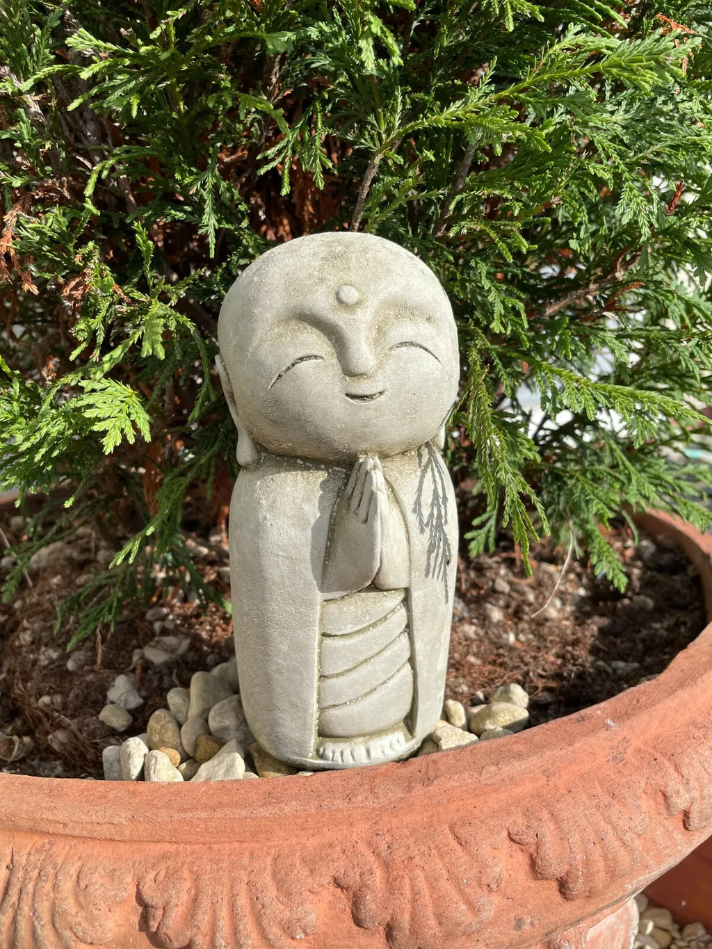 Lovely Monk Stone Statue