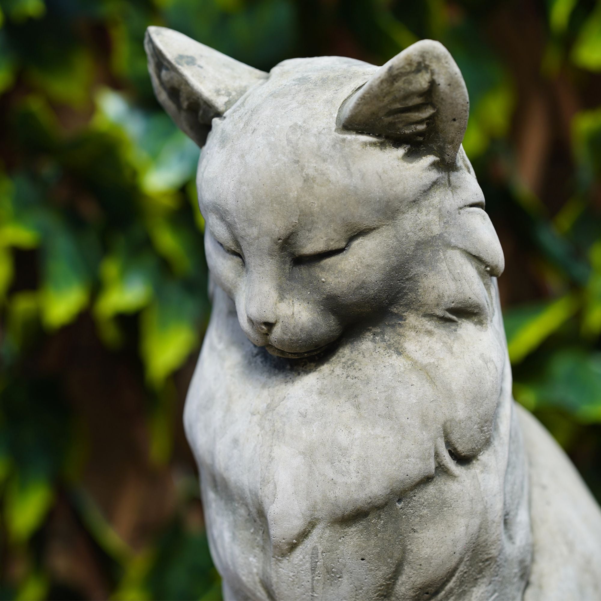Lovely Cat Stone Garden Statue | Sitting Cat Ornament