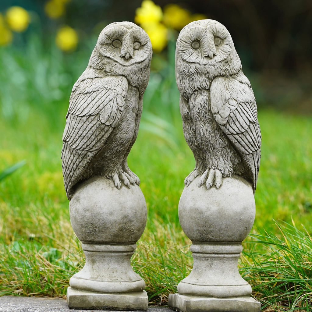 Pair of Barn Owl Finials Statues
