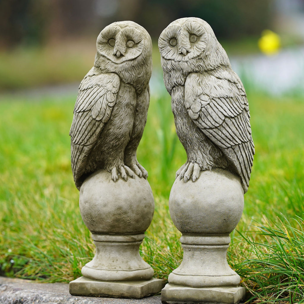Pair of Barn Owl Finials Statues