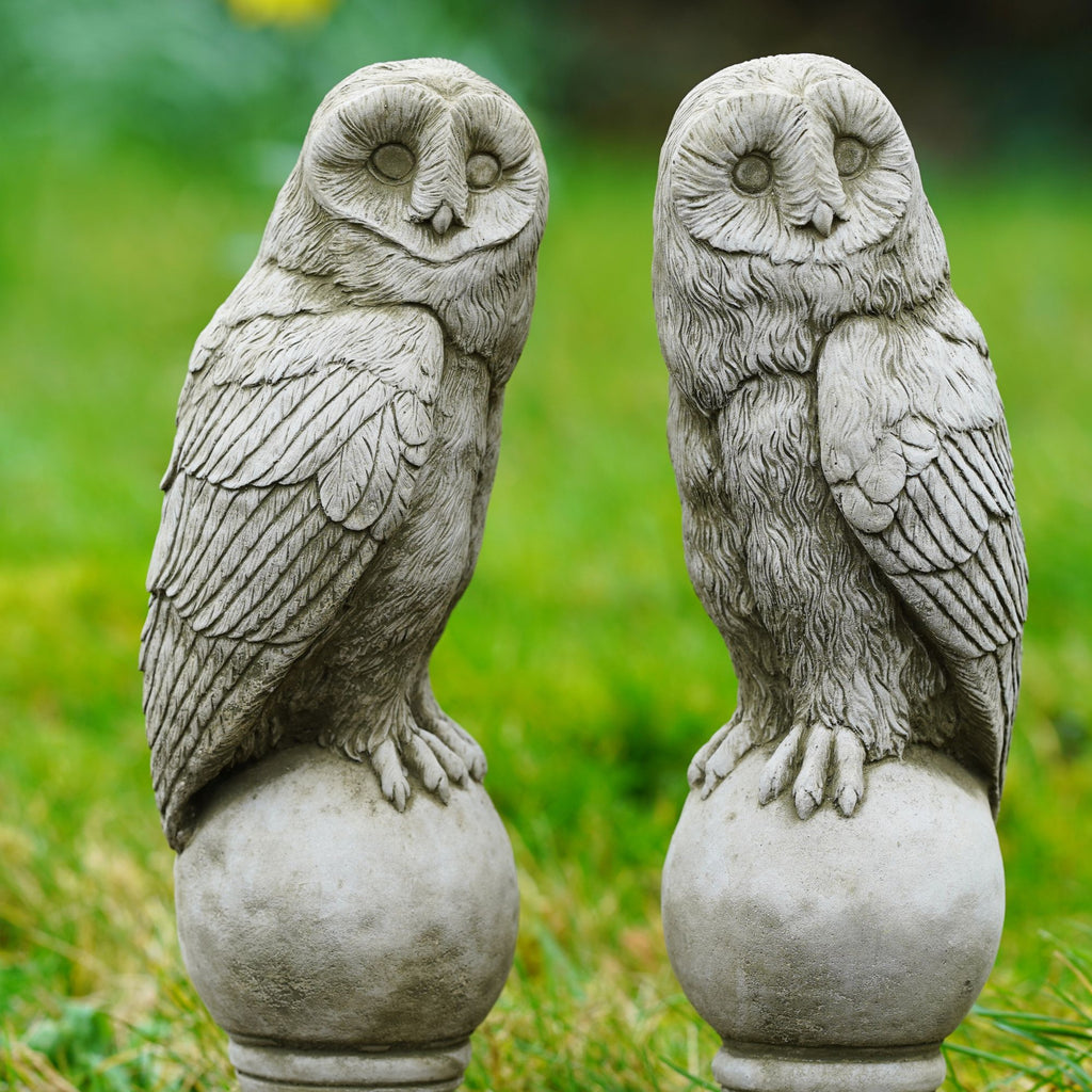 Pair of Barn Owl Finials Statues