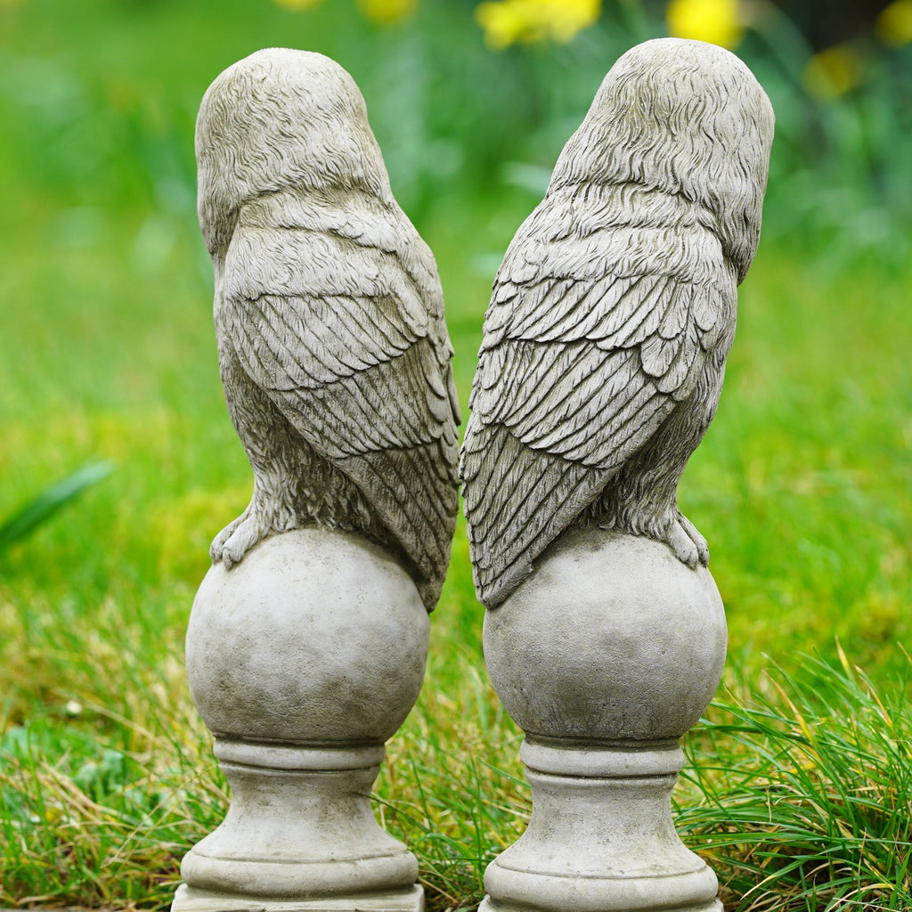 Pair of Barn Owl Finials Statues