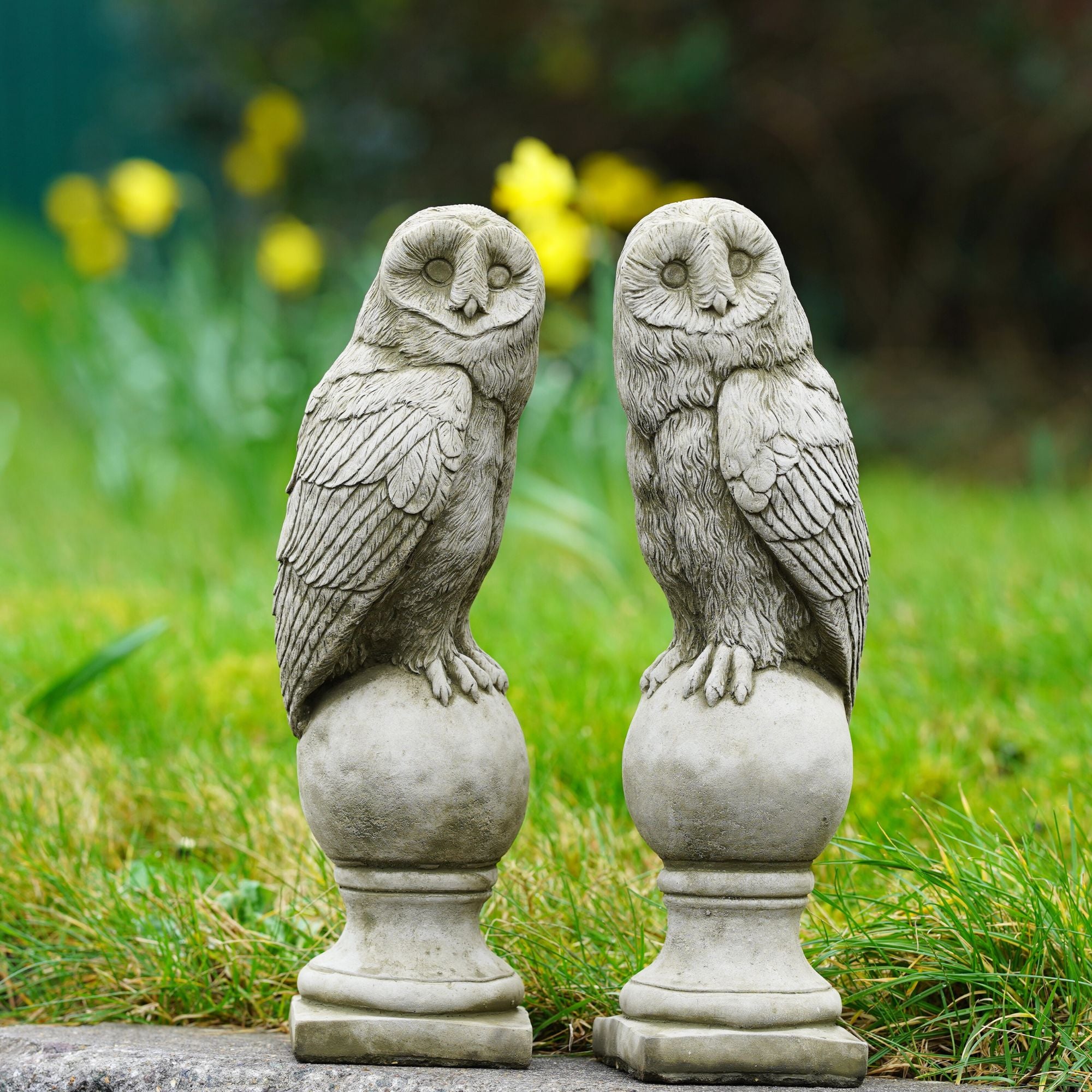 Pair of Barn Owl Finials Statues