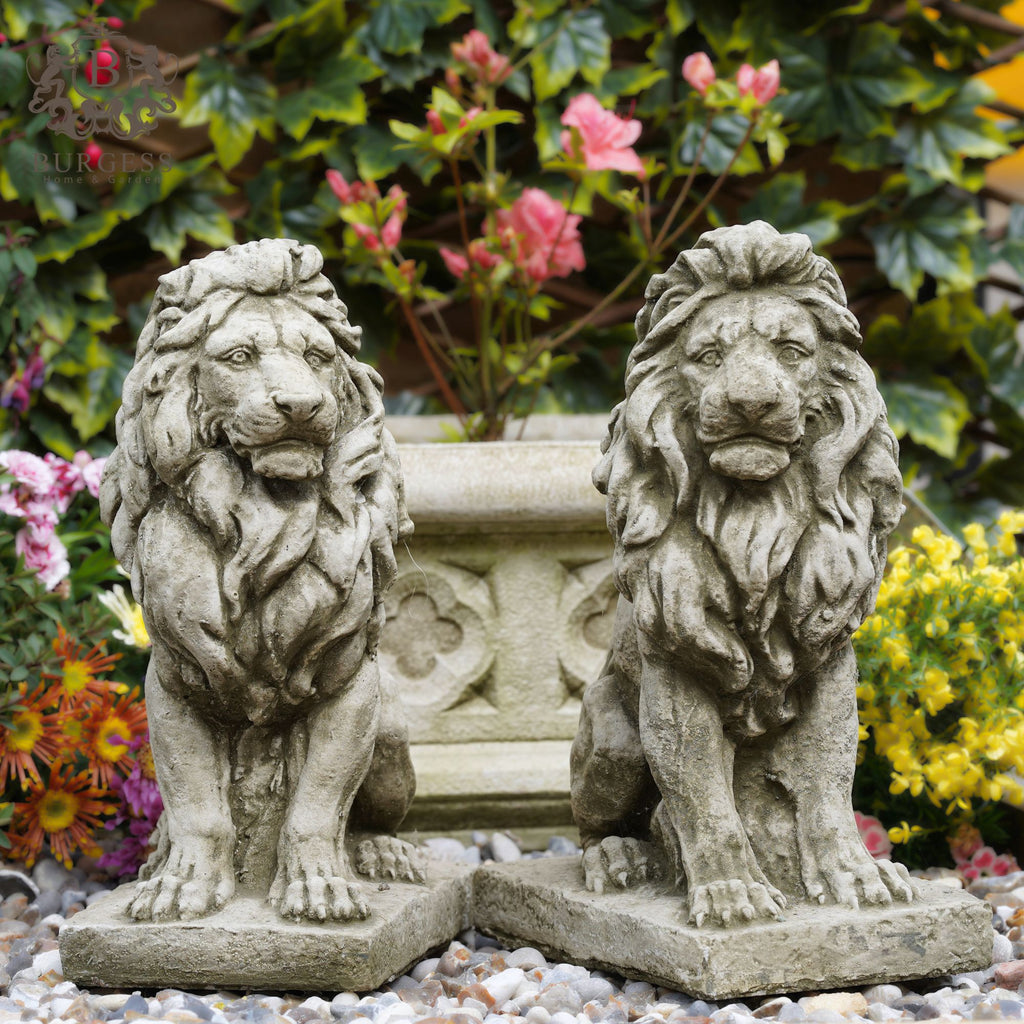 Pair of Large Stone Lions