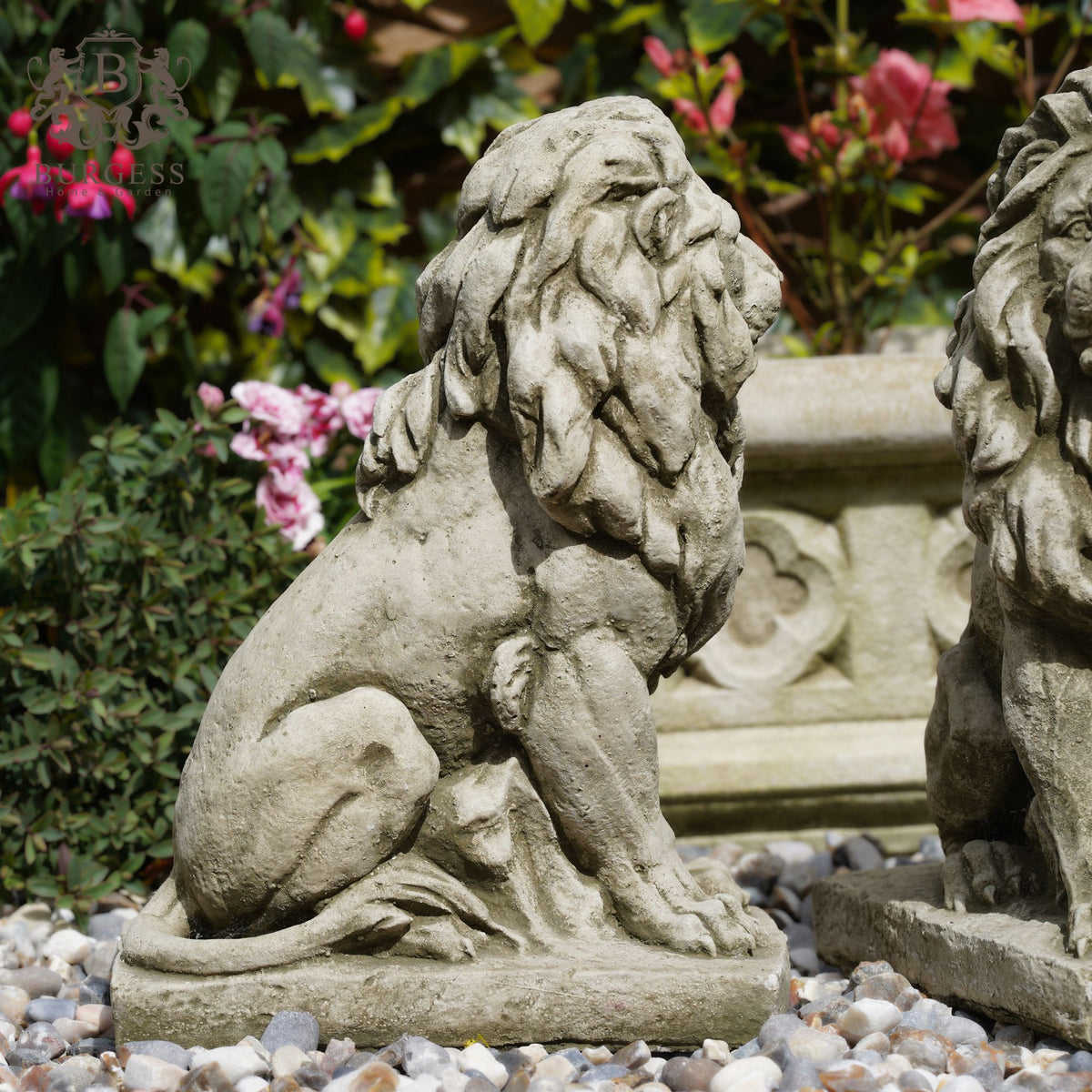 Pair of Large Stone Lions