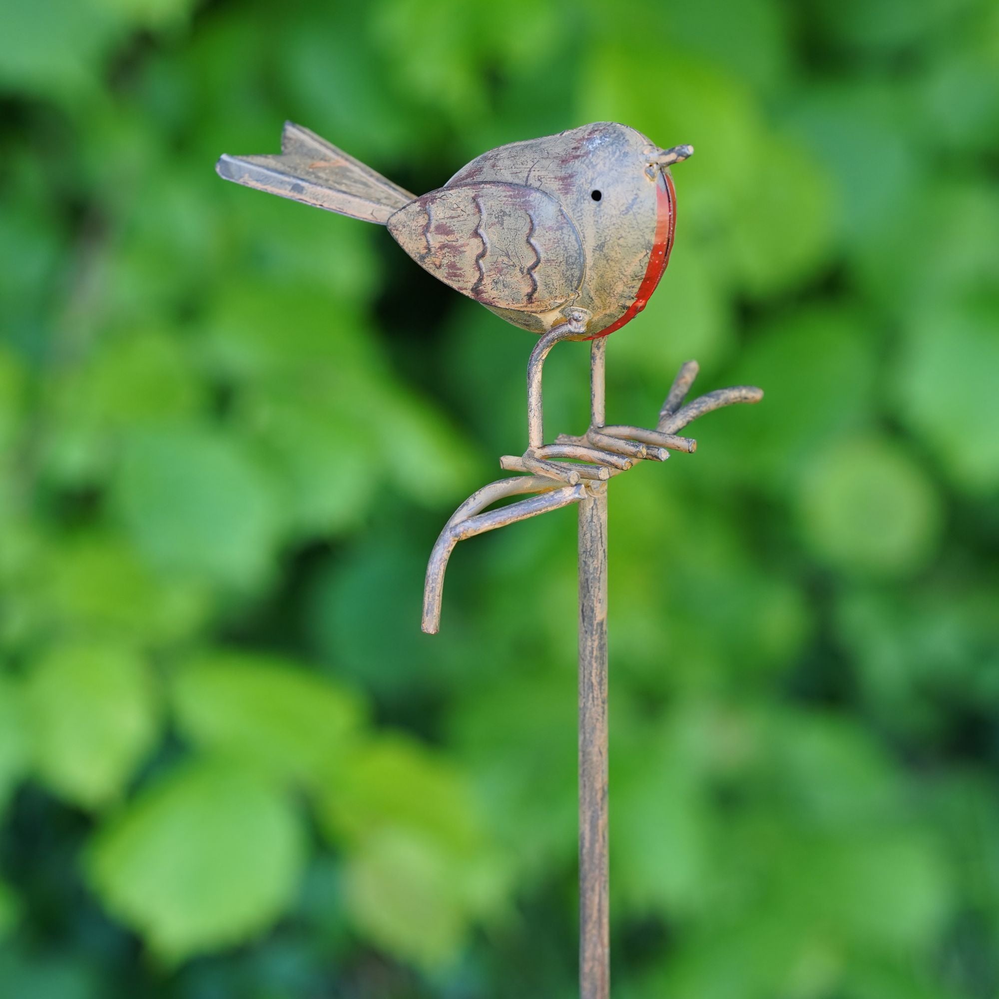Robin on Stick | Metal Garden Ornament