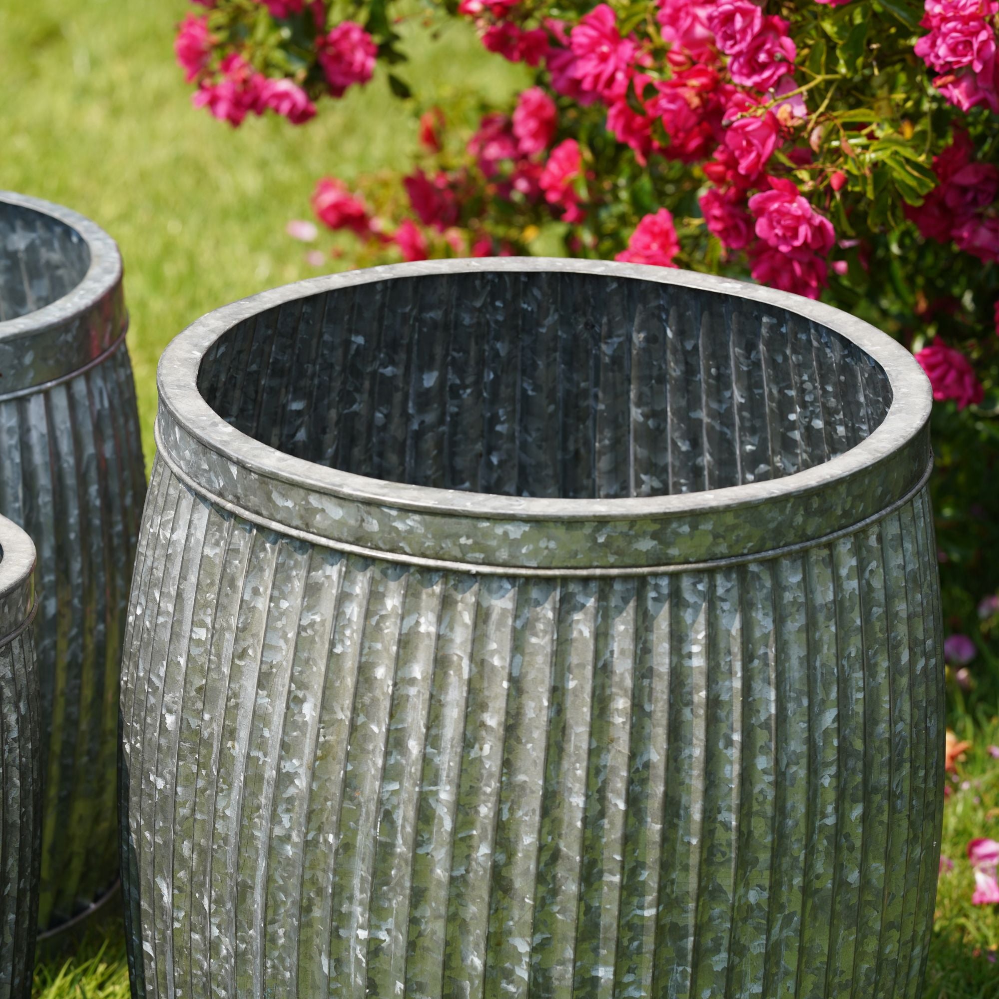 Large Galvanised Dolly Tub Set 3