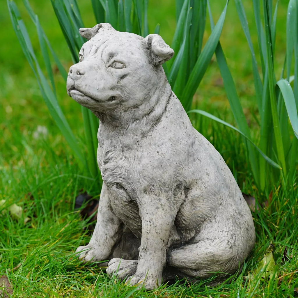 Staffordshire Bull Terrier Dog Stone Statue