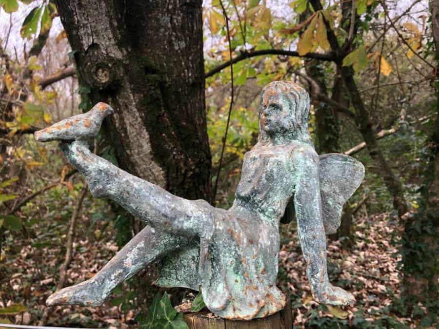 Cast Iron Fairy | Antique Style Verdigris Finish Home Garden Ornament Sculpture