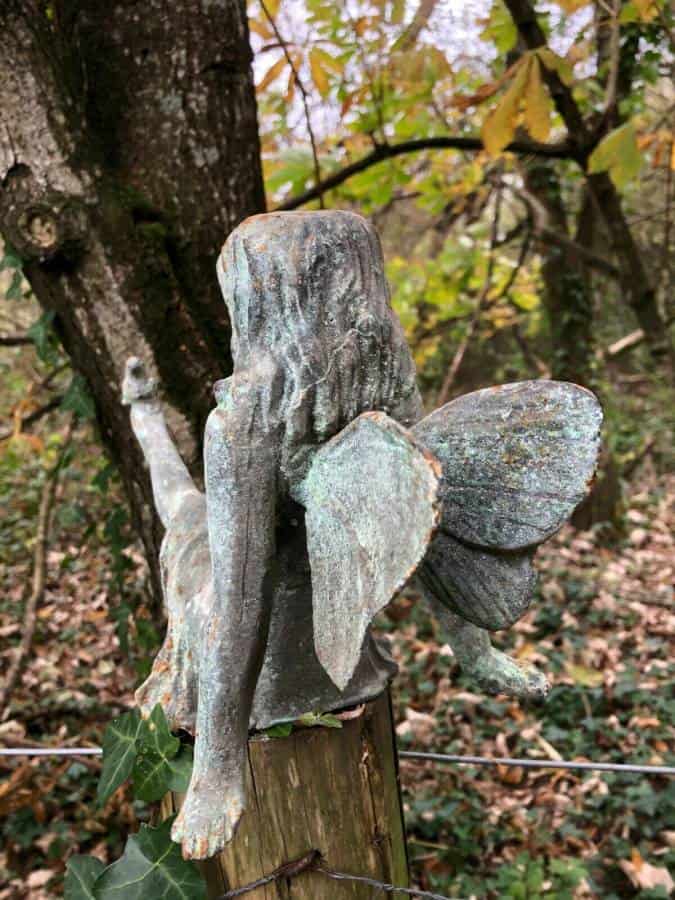 Cast Iron Fairy | Antique Style Verdigris Finish Home Garden Ornament Sculpture