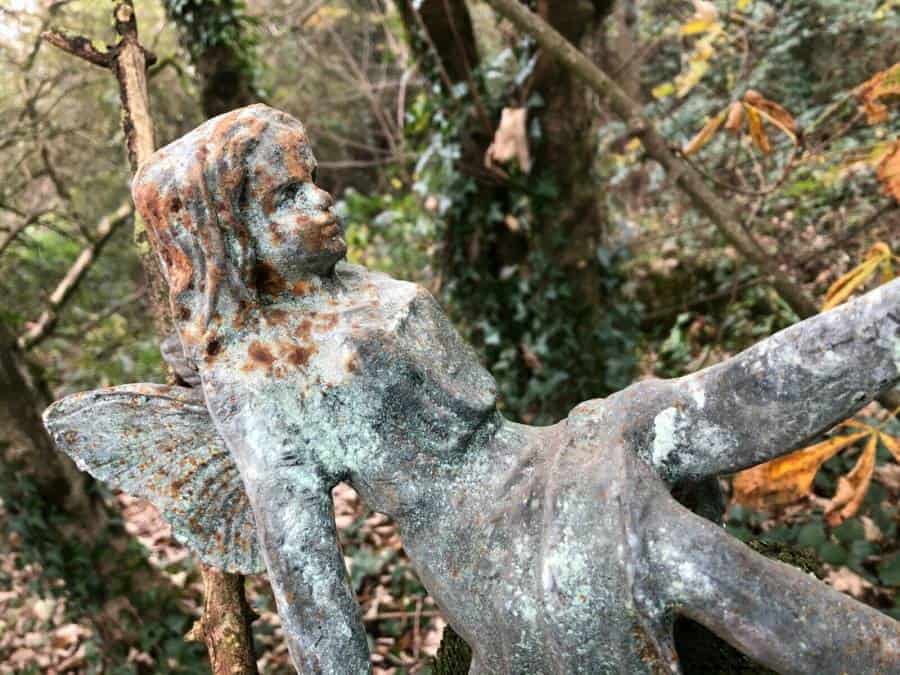 Cast Iron Fairy | Antique Style Verdigris Finish Home Garden Ornament Sculpture