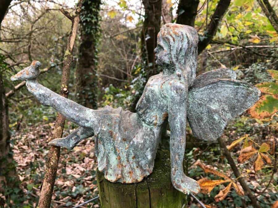 Cast Iron Fairy | Antique Style Verdigris Finish Home Garden Ornament Sculpture