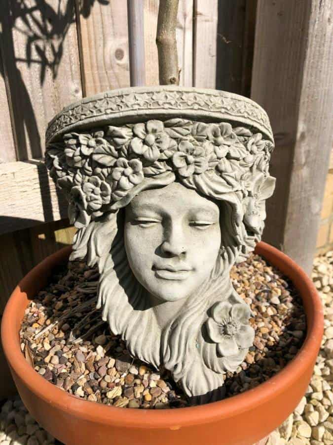 Art Nouveau Hanging Lady Shelf Stone Statue