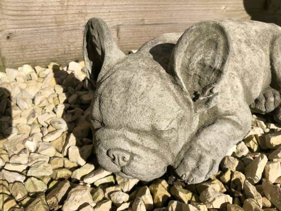 Stone French Bulldog Statue