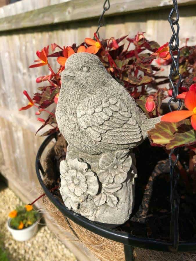Robin on Perch Stone Statue |  Garden Ornament