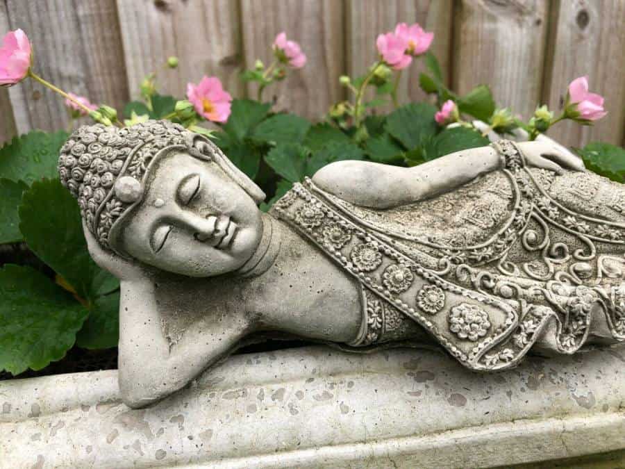 Oriental Tealight Buddha Stone Statue