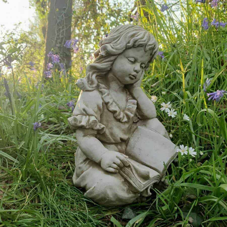 Reading Girl Stone Statue | Classical Garden Ornament