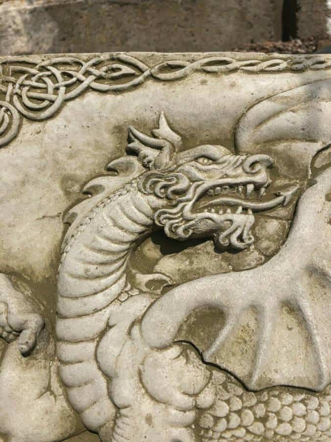 Celtic Welsh Dragon Plaque Statue