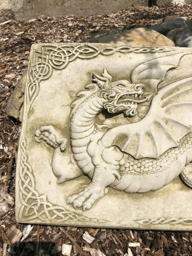 Celtic Welsh Dragon Plaque Statue