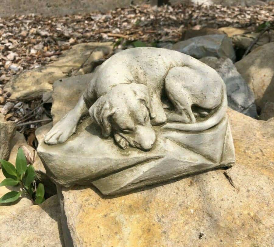 Sleeping Dog Stone Statue