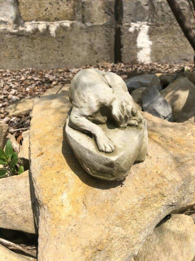 Sleeping Dog Stone Statue