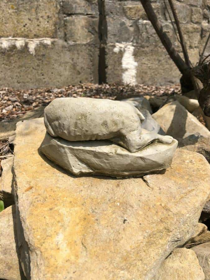 Sleeping Dog Stone Statue