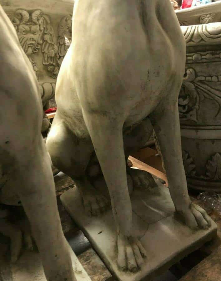 Stone Pair of Hunting Dog/Pointer Statues