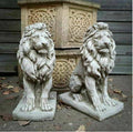 Pair of Lion Stone Statues