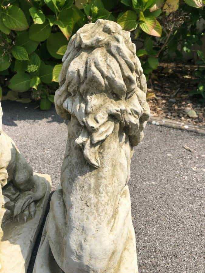 Pair of Lion Stone Statues