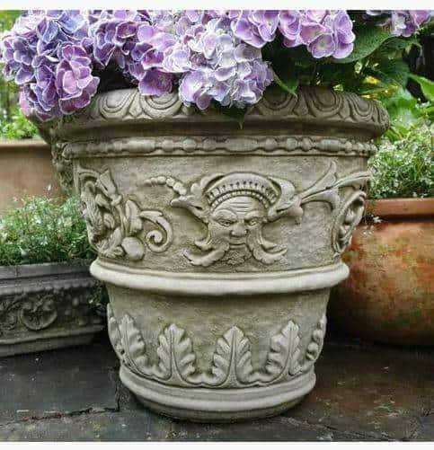 Pair of Large Florentine Pots | Reconstituted Stone Planter Vase Garden Ornament