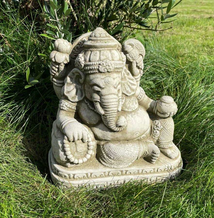 Reclining Ganesh Stone Statue