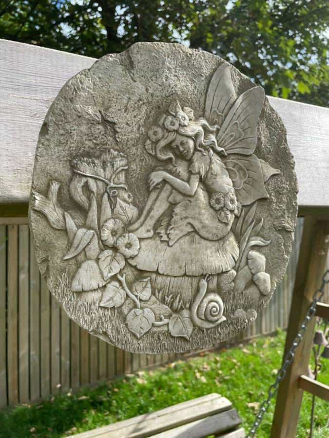 Fairy on Mushroom Stone Plaque