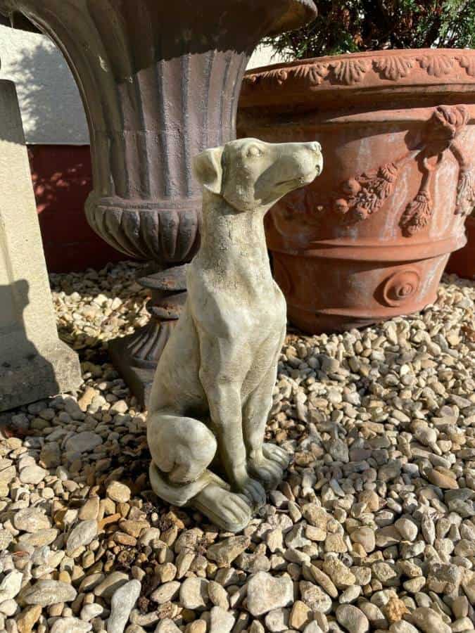 Sitting Puppy Dog Stone Statue