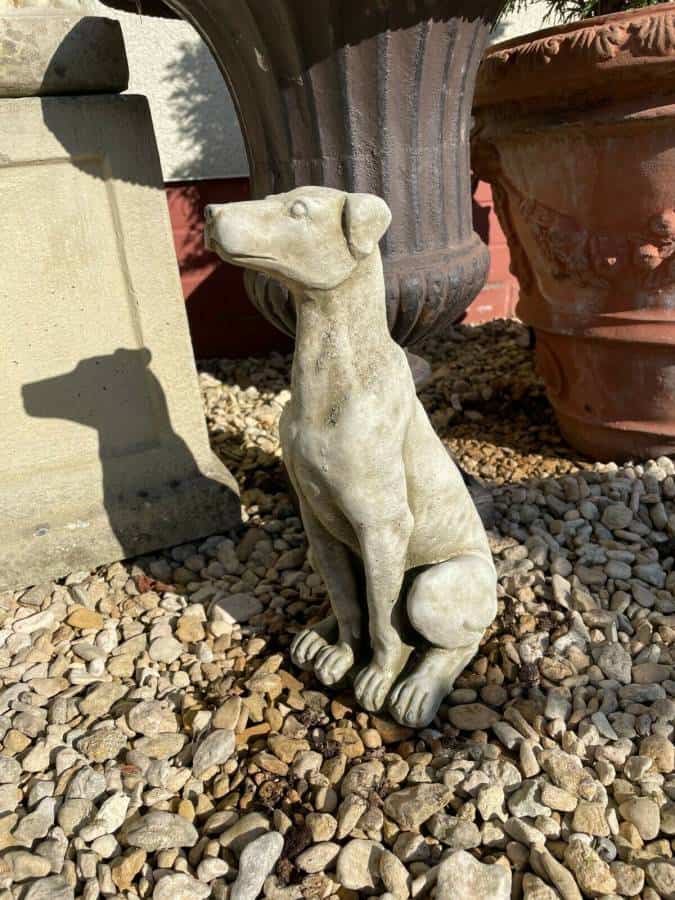 Sitting Puppy Dog Stone Statue