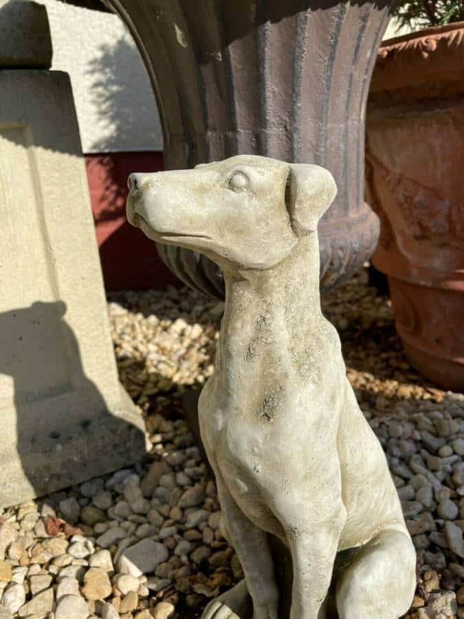 Sitting Puppy Dog Stone Statue