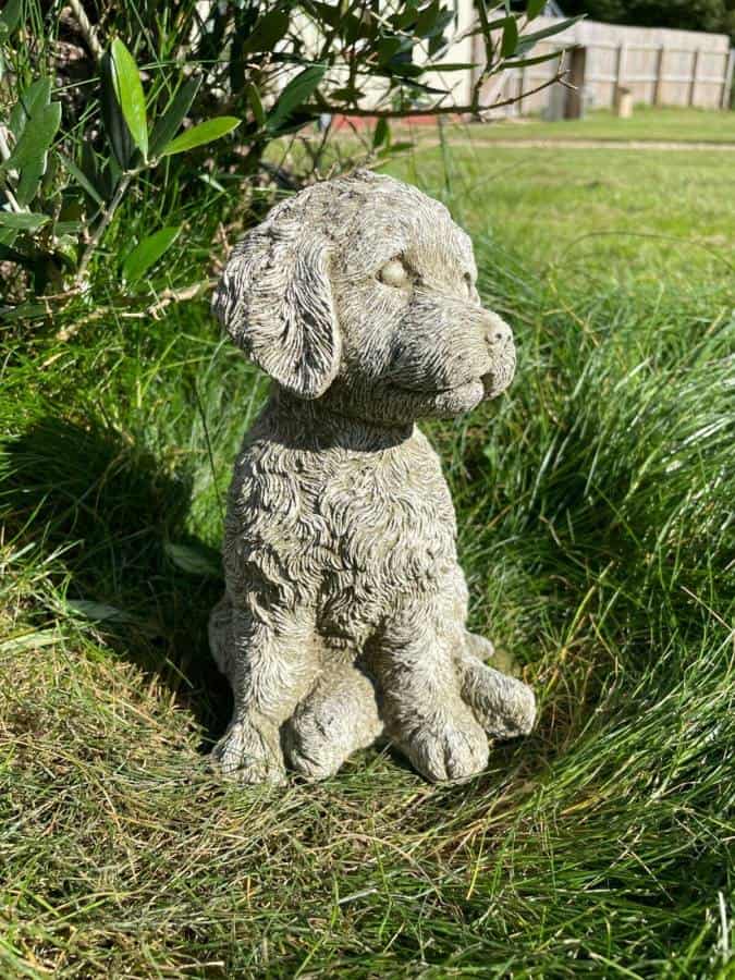 Cockapoo Puppy Dog Stone Statue