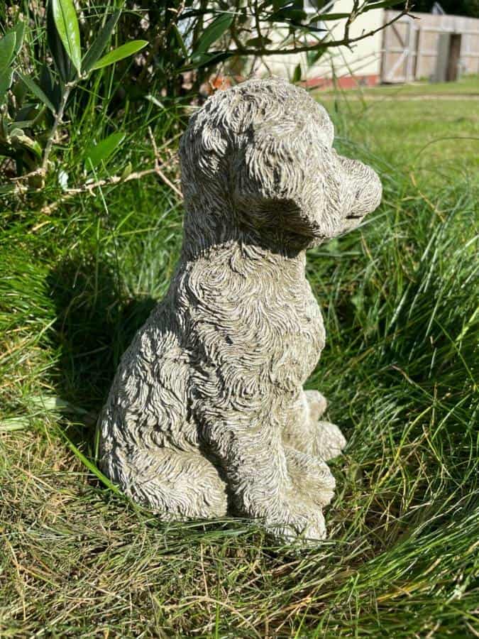 Cockapoo Puppy Dog Stone Statue