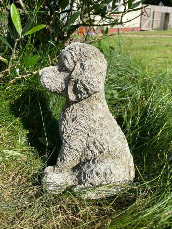 Cockapoo Puppy Dog Stone Statue