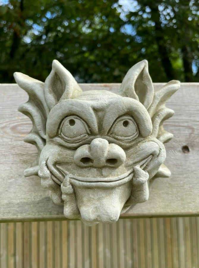Bony Gremlin B Stone Statue |Wall Hanging Mythical Outdoor Decor Garden Ornament