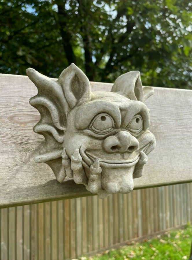 Bony Gremlin B Stone Statue |Wall Hanging Mythical Outdoor Decor Garden Ornament